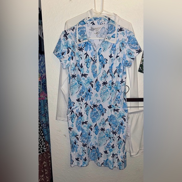 Lilly Pulitzer Aqua and White Floral Mini Dress - Picture 4 of 9